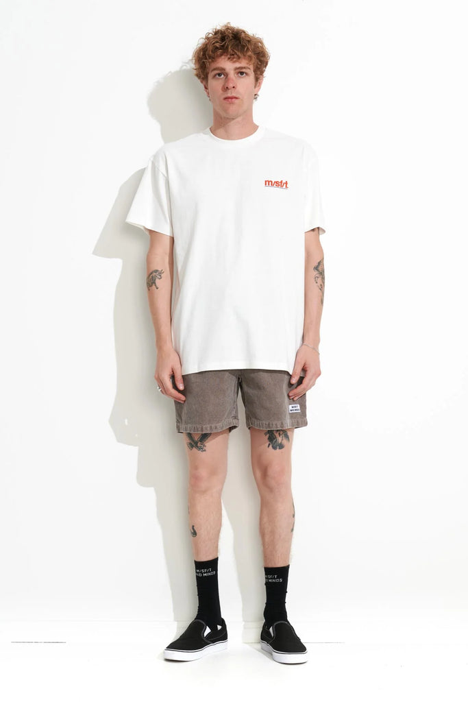 SP23 Misfit United Needs Tee 50-50 AAA SS Tee Washed White