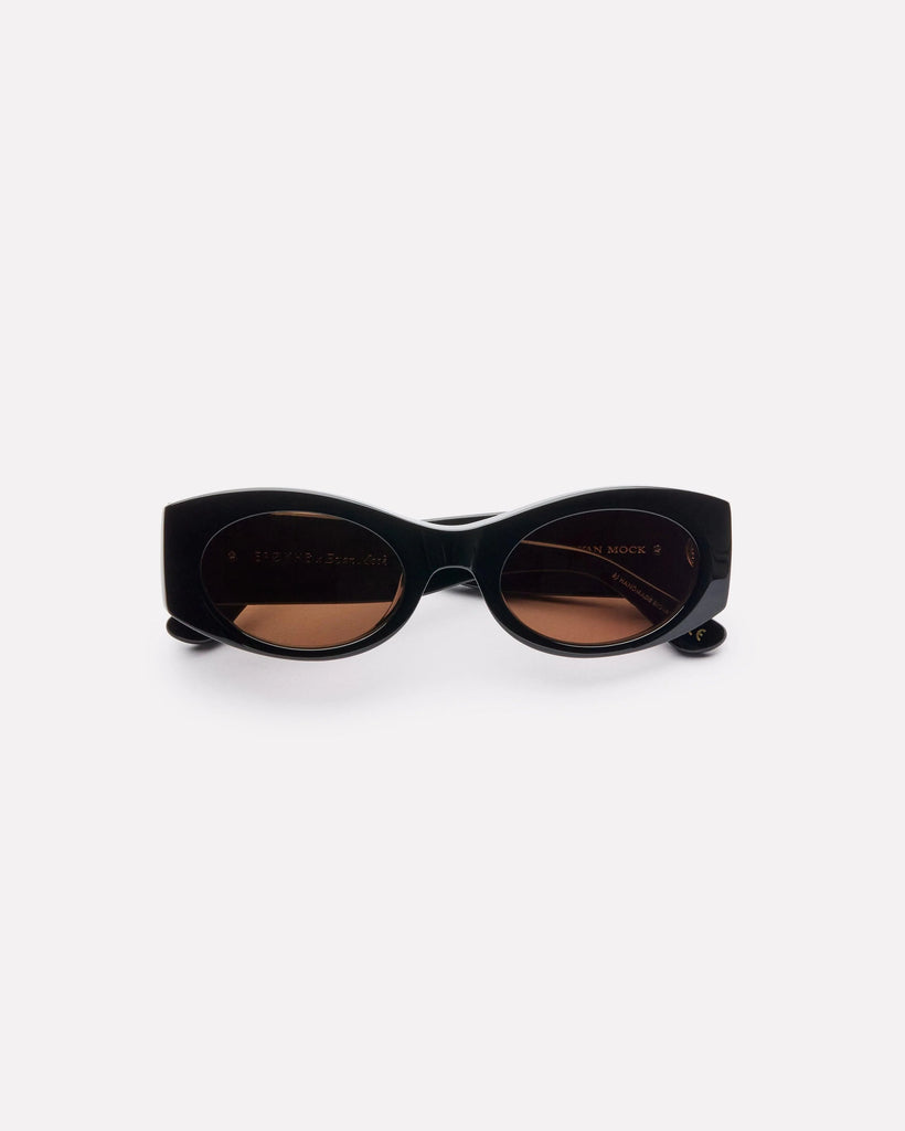 EPOKHE Suede Sunglasses Black Polished Bronze Amber